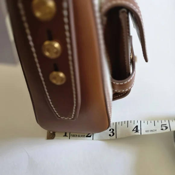 Balmain  B-Buzz Canvas & Leather Shoulder Bag Natural / Camel - Picture 13 of 14